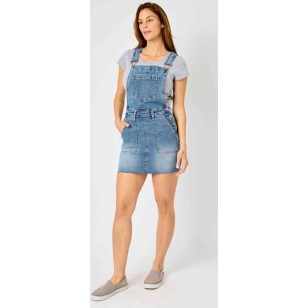 Judy Blue Denim Overall Dress Medium Wash Mini Jumper JB2821 XL NEW‎ $78